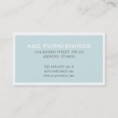 Weiße Grenze, einfach sanft blau beruflich Visitenkarte (Rückseite)