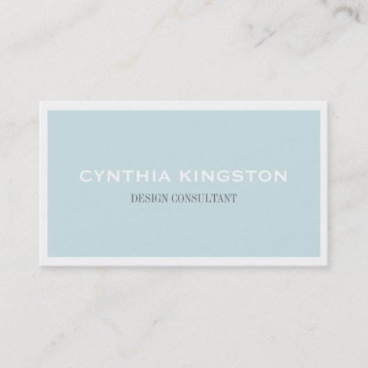 Weiße Grenze, einfach sanft blau beruflich Visitenkarte (Vorderseite)