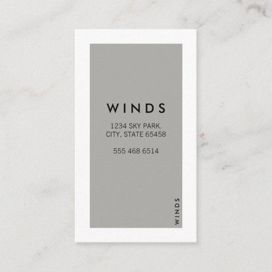 Weiße Grenze (grau) Visitenkarte (Vorderseite)