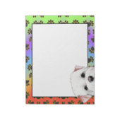 Weiße Grenze Terrier farbenfrohe Hundekuchen Muste Notizblock (Rotiert)