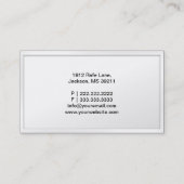 Weiße Grenzmonogramm-Film-Herausgeber-Visitenkarte Visitenkarte (Rückseite)