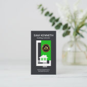 Weiße Grenzrahmen-Hausrebars-grüner Baum-Block Visitenkarte (Stehend Vorderseite)