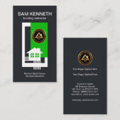 Weiße Grenzrahmen-Hausrebars-grüner Baum-Block Visitenkarte (Vorne/Hinten)