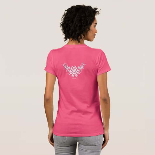 WEISSE GRIFFINEN UND BLUME MIT PINK RUBY GEM T-Shirt (Schwarz voll)