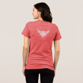 WEISSE GRIFFINEN UND BLUME MIT PINK RUBY GEM Tri-Blend SHIRT (Rückseite voll)