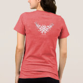 WEISSE GRIFFINEN UND BLUME MIT PINK RUBY GEM Tri-Blend SHIRT (Rückseite)