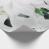 Weiße große Blume Grüne Grüne Graue Minimal VIP Geschenkpapier (Ecke)