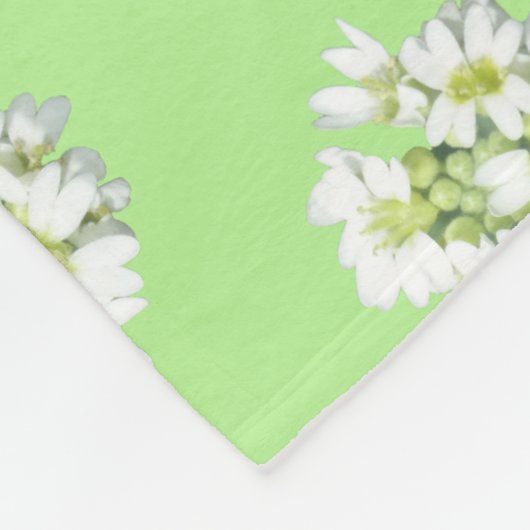 Weiße große Blume Muster Kust. Fleecedecke. Fleecedecke (Ecke)