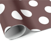 Weiße große Polka-Punkte auf braunem Papier Geschenkpapier (Rolleneckpunkt)
