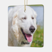 Weiße große Pyrenäen Tierschützer Hund Keramikornament (Links)