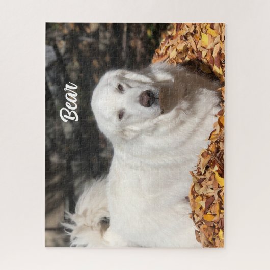 Weiße große Pyrenäen Tierschützer Hund Puzzle (Vertikal)