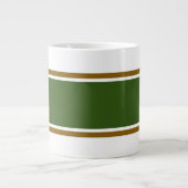 Weiße, grün-braune Streifen auf weißen Streifen Jumbo-Tasse (Vorderseite)