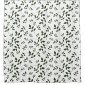 Weiße grüne Blätter Duschvorhang (Vorderseite)