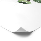 Weiße Grüne Blumenromantik Begrüßung Poster (Ecke)