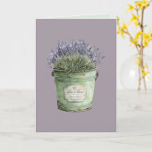 Weiße Grüne Eimer Lavendel Blumen Karte (Gelbe Blume)