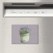 Weiße Grüne Eimer Lavendel Blumen Magnet (In Situ (Geschirrspüler))