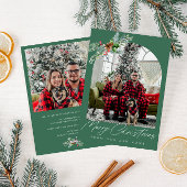 Weiße, grüne Feiertage Feiertagskarte