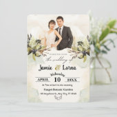 Weiße grüne Flora | A Whimsical Einladung (Stehend Vorderseite)