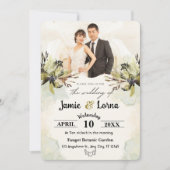 Weiße grüne Flora | A Whimsical Einladung (Vorderseite)