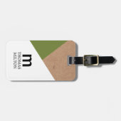 Weiße grüne, geometrische Kraft Gepäckanhänger (Vorderseite horizontal)