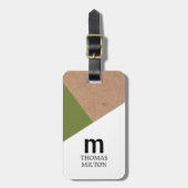 Weiße grüne, geometrische Kraft Gepäckanhänger (Vorderseite vertikal)