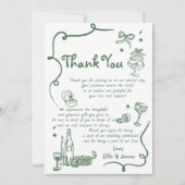 Weiße, grüne Hand Einladung (Vorderseite)