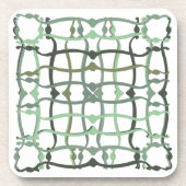 Weiße grüne Kachel Getränkeuntersetzer (Vorderseite)