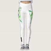 Weiße grüne Leggings (Vorderseite)