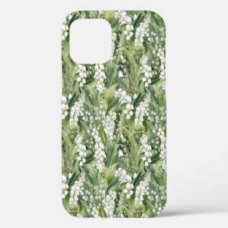 Weiße Grüne Maiglöckchen Blumen Kunst iPhone 12 Hülle