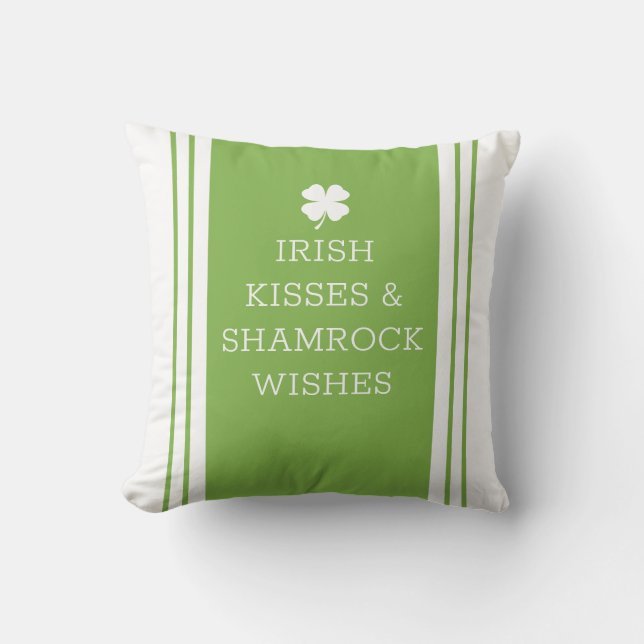 Weiße grüne Persönlichkeitsmeldung am linken Rand Kissen (Vorderseite)