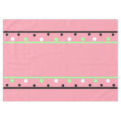 Weiße grüne Polka Dots Pink Tischdecke (Vorderseite (Horizontal))