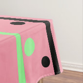 Weiße grüne Polka Dots Pink Tischdecke (Beispiel)