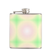 Weiße grüne Rose Weißes 3D-Lichtbogenmuster Flachmann (Vorderseite)