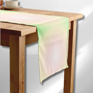 Weiße grüne Rose Weißes 3D-Lichtbogenmuster Kurzer Tischläufer
