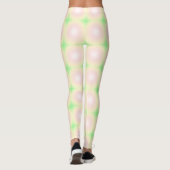 Weiße grüne Rose Weißes 3D-Lichtbogenmuster Leggings (Rückseite)