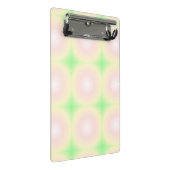 Weiße grüne Rose Weißes 3D-Lichtbogenmuster Mini Klemmbrett (Schrägansicht)