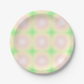 Weiße grüne Rose Weißes 3D-Lichtbogenmuster Pappteller (Vorderseite)