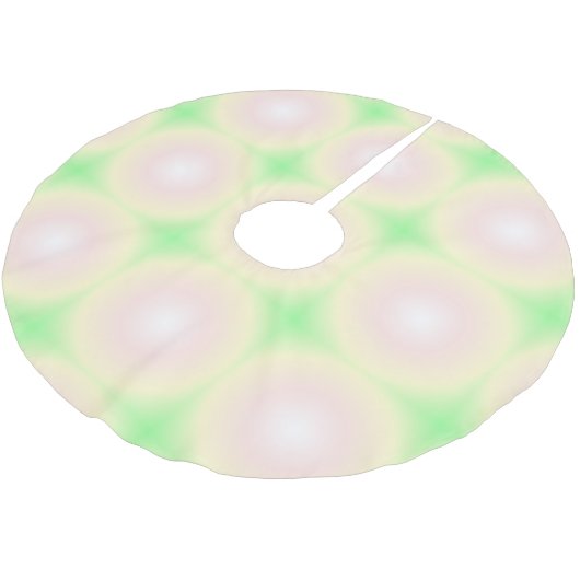 Weiße grüne Rose Weißes 3D-Lichtbogenmuster Polyester Weihnachtsbaumdecke (Schrägansicht)