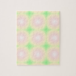 Weiße grüne Rose Weißes 3D-Lichtbogenmuster Puzzle