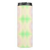 Weiße grüne Rose Weißes 3D-Lichtbogenmuster Thermosbecher (Rückseite)