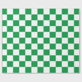 Weiße grüne Schachbrett Geschenkpapier (Flach)