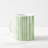Weiße Grüne Streifen Kaffeetasse (Vorderseite Links)