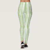 Weiße Grüne Streifen Leggings (Rückseite)
