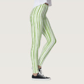 Weiße Grüne Streifen Leggings (Rechts)
