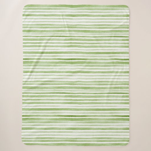 Weiße Grüne Streifen Sherpadecke (Vorderseite)