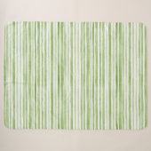 Weiße Grüne Streifen Sherpadecke (Vorderseite (Horizontal))