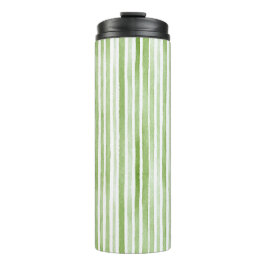 Weiße Grüne Streifen Thermosbecher