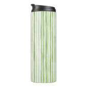 Weiße Grüne Streifen Thermosbecher (Nach rechts gedreht)
