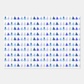 Weiße, grüne und blaue Weihnachtsbaumen Geschenkpapier Set (Vorderseite 3)
