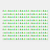 Weiße, grüne und blaue Weihnachtsbaumen Geschenkpapier Set (Vorderseite 2)